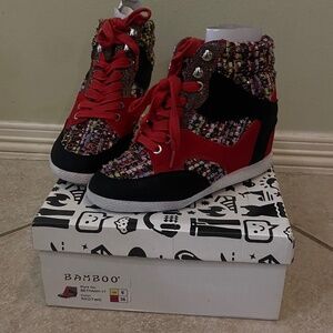 BAMBOO - Bethany Wedge Sneakers - 6